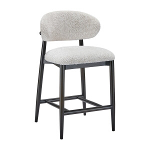 Richmond Barstoel 'Cherry' Chenille, kleur Crème (zithoogte 68cm)