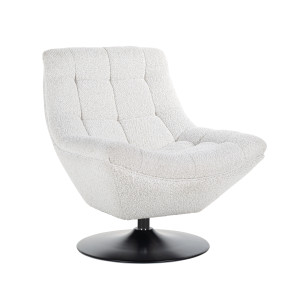 Richmond Draaifauteuil 'Richelle' Bouclé, kleur Wit