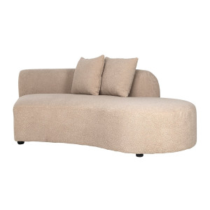 Richmond Modulaire Bank 'Grayson' Ottoman Rechts, Furry, kleur Zand