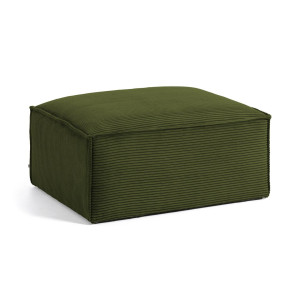 Kave Home Hocker 'Blok' Rib, kleur Donkergroen