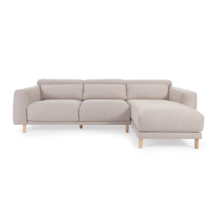 Kave Home Loungebank 'Singa' Rechts, Chenille, kleur Beige