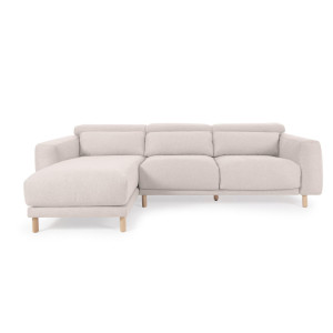 Kave Home Loungebank 'Singa' Links, Chenille, kleur Wit