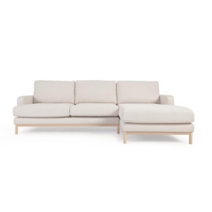 Kave Home 3-zits Loungebank 'Mihaela' Rechts, Bouclé, kleur Beige