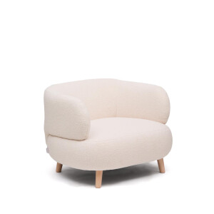 Kave Home Fauteuil 'Luisa' Bouclé, kleur Ecru