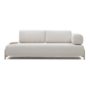 Kave Home 3-zits Bank 'Compo' Met blad links, Chenille, kleur Beige