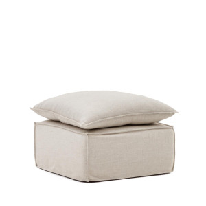 Kave Home Poef 'Anarela' Linnen, kleur Beige