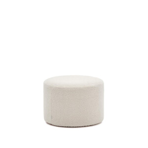 Kave Home Poef 'Kaeli' Bouclé, 60cm, kleur Ecru