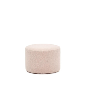 Kave Home Poef 'Kaeli' Bouclé, 60cm, kleur Roze