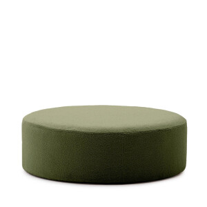 Kave Home Poef 'Kaeli' Bouclé, 120cm, kleur Donkergroen