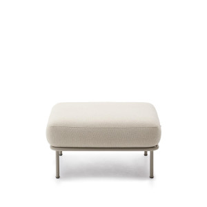 Kave Home Hocker 'Aurum' Chenille, kleur Ecru
