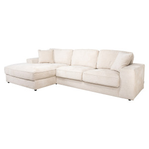 Richmond 2,5-zits Loungebank 'Santos' Links, Chenille, kleur Beige