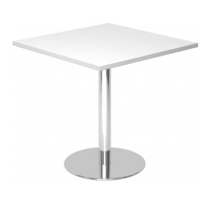 BISTRO F88Q C - Systeem conferentietafel Wit 80 x 80 Chroom