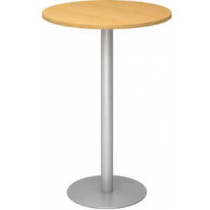 BISTRO H80R S - Systeem conferentietafel Beuken Zilver Ø 80