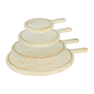 Krumble Serveerplank rond - Set van 4 - Hout