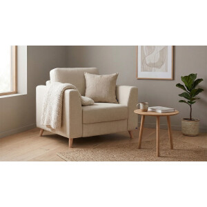 BRUNO slaapstoel 70cm in beige | praktisch formaat | stevig massief hout & boxspringcomfort