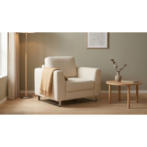 BRUNO slaapstoel 70cm in beige | praktisch formaat | stevig massief hout & boxspringcomfort