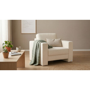 BRUNO slaapstoel 70cm in beige | praktisch formaat | stevig massief hout & boxspringcomfort