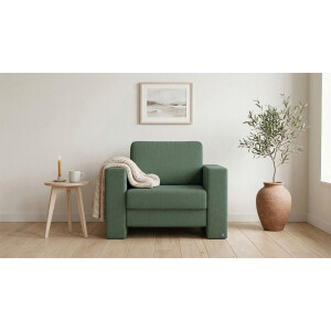 BRUNO slaapstoel 70cm in groen | praktisch formaat | stevig massief hout & boxspringcomfort