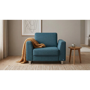 BRUNO slaapstoel 70cm in Petrol / turquoise | praktisch formaat | stevig massief hout & boxspringcomfort