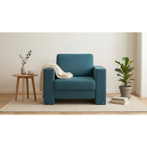 BRUNO slaapstoel 70cm in Petrol / turquoise | praktisch formaat | stevig massief hout & boxspringcomfort