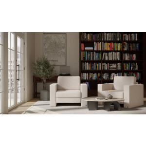 BRUNO slaapstoel 70cm in aurora soft beige| praktisch formaat | stevig massief hout & boxspringcomfort