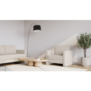 BRUNO slaapstoel 70cm in aurora soft beige| praktisch formaat | stevig massief hout & boxspringcomfort