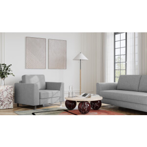 BRUNO slaapstoel 70cm in Aurora zilvergrijs | praktisch formaat | stevig massief hout & boxspringcomfort