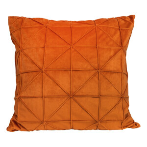QUVIO Sierkussen gevuld - grafisch patroon 50x50 cm - Fluweel Oranje