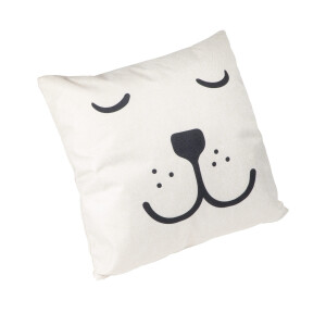 QUVIO Sierkussen slapende beer - Gevuld - Polyester - 45 x 45 cm