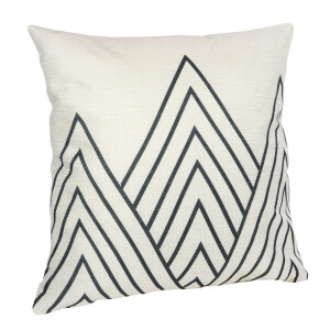 QUVIO Sierkussen met driehoek patroon - Gevuld - 45 x 45 cm - Zwart / Beige