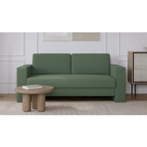 BRUNO slaapbank 140 cm in groen | stabiel massief hout & boxspringcomfort