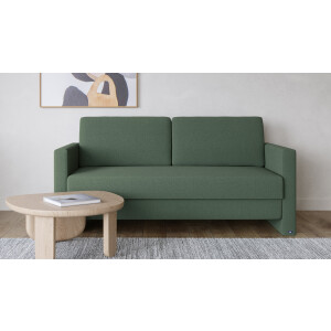 BRUNO slaapbank 160 cm in blauw | stabiel massief hout & boxspringcomfort