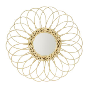 QUVIO Rotan spiegel - Diameter 39,5 cm