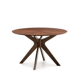 Kave Home Ronde Eettafel 'Naanim' Walnoot en rubberhout, 120cm