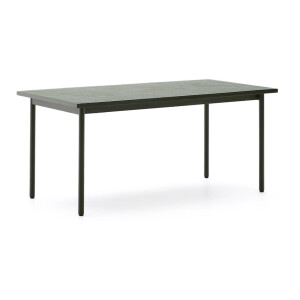 Kave Home Outdoor Eettafel 'Maurina' Cement en staal, 182 x 91cm, kleur Groen