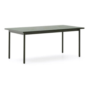 Kave Home Outdoor Eettafel 'Maurina' Cement en staal, 223 x 101cm, kleur Groen