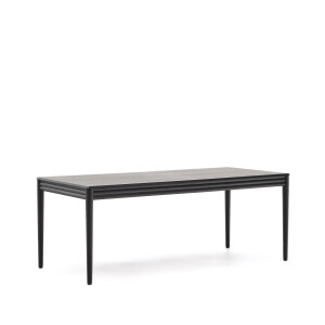 Kave Home Uitschuifbare Eettafel 'Lenon' Eikenhout, 200-280 x 90cm, kleur Zwart