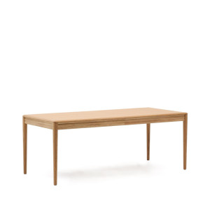 Kave Home Uitschuifbare Eettafel 'Lenon' Eikenhout, 200-280 x 90cm, kleur Naturel