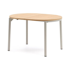 Kave Home Uitschuifbare Eettafel 'Montuiri' Eiken, 120 - 200 x 90cm, kleur Grijs