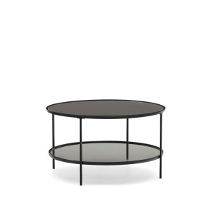 Kave Home Ronde Salontafel 'Gilda' Glas en Metaal, 80cm