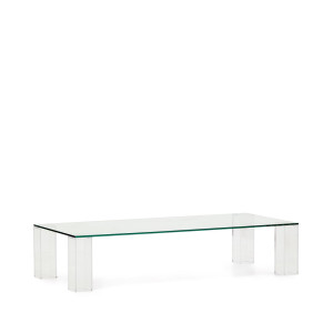 Kave Home Salontafel 'Adularia' Glas, 140 x 60cm, kleur Transparant