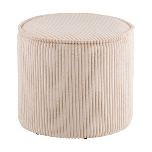 Talia ribstof poef beige - Ø40