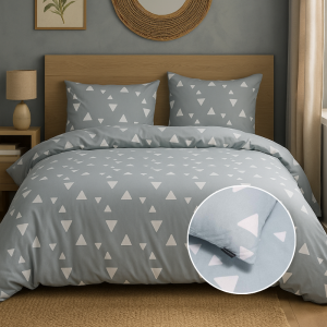 Dekbedovertrek Katoen-Flanel - Milou - Tweepersoons (200x200 Cm) - Blauw Flanel Katoen - Stippen - Presence - Dekbed-Discounter.nl