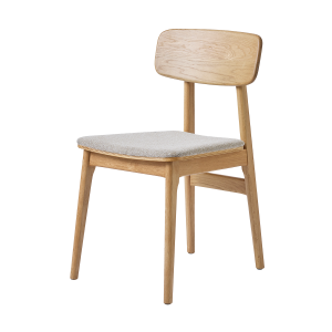 Lana houten eetkamerstoel naturel  - met beige stoffen zitting