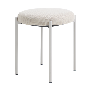 Pico metalen krukje wit - met stoffen zitting - 48 cm