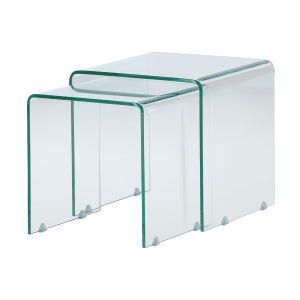 Cornelis glazen bijzettafels transparant - set van 2