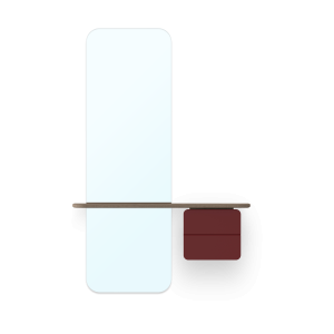 One More Look spiegel ruby red - met houten kastje