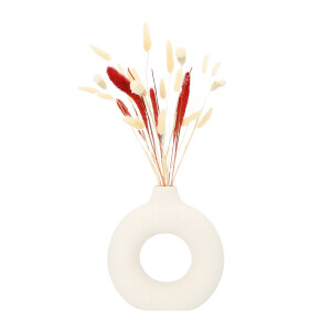 QUVIO Donutvaas - Rond - Keramiek - Gebroken wit - M
