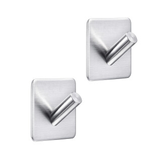 XIVADA Handdoekhaakjes Paza - Zelfklevend - Rvs - Zilver - Set van 2