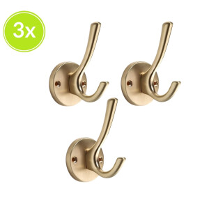 XIVADA Kapstokhaak Zena - Inclusief schroefset - Goud - Set van 3